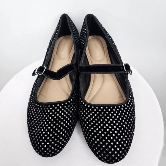 Kelly & Katie Black Velvet Ballet Flats with Rhinestones Size 11 - Picture 8 of 8